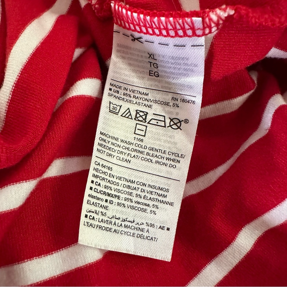 Preppy Old Navy Halter Dress XL Red White Stripe Nautical Coastal Preppy - Picture 6 of 7